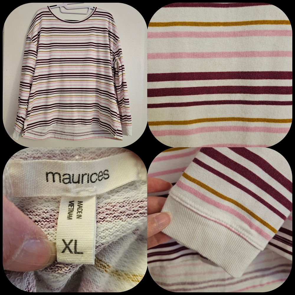 SIZE XL Maurices Multicolor Striped Long Sleeve Top